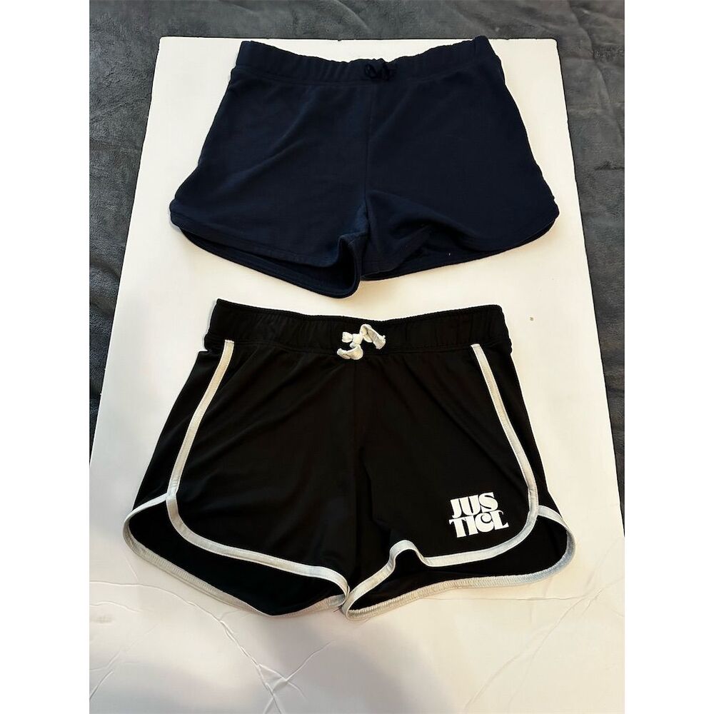 Justice & PLACE Girls' Dolphin Shorts Bundle Size 10-12 Black & Navy Casual